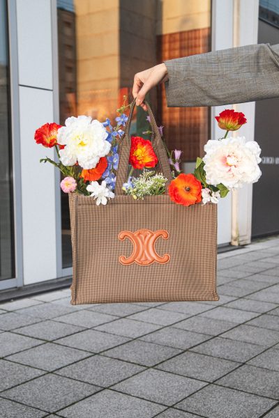 Celine "Thais" großer Shopper in Hahnentrittmuster