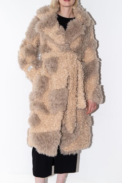 Stella McCartney unregelmäßiger Fellmantel Fakefur in Beige