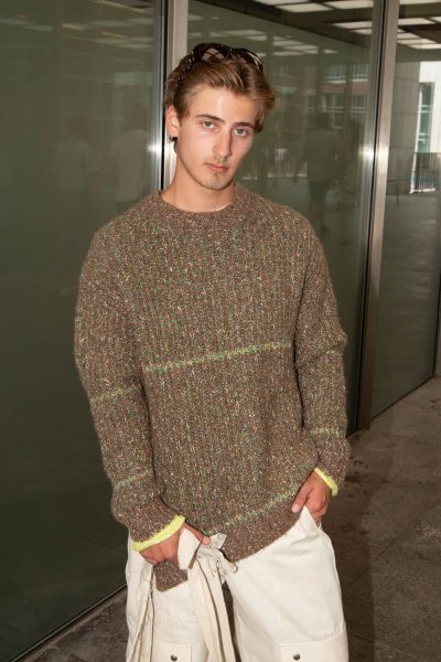 Stella McCartney Strickpullover mit Streifendetails in Braun