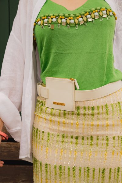 Jacquemus "La Ceinture Carrée" Gürtel in Weiß und Gold