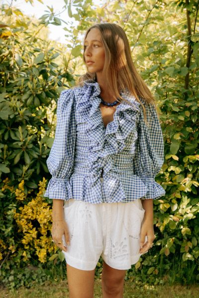 Ralph Lauren Bluse mit Vichy-Karo in Blau