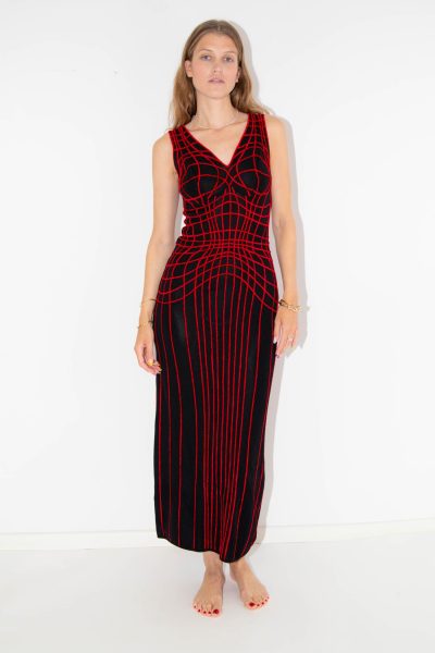Thierry Mugler Vintage Kleid in Schwarz und Rot