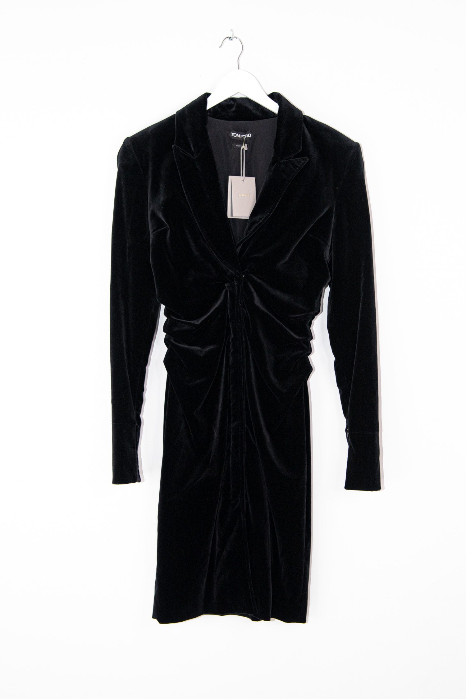 Tom Ford Midikleid aus Samt in Schwarz