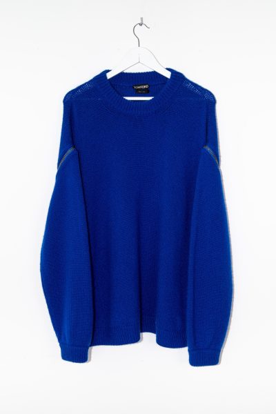 Tom Ford Strickpullover mit Reißverschlussdetails in Kobaltblau
