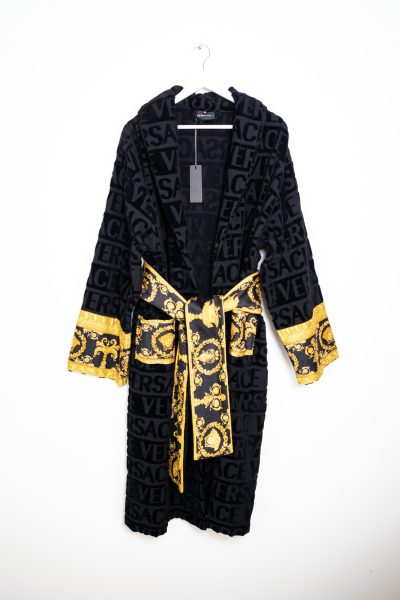 Versace Bademantel in Schwarz