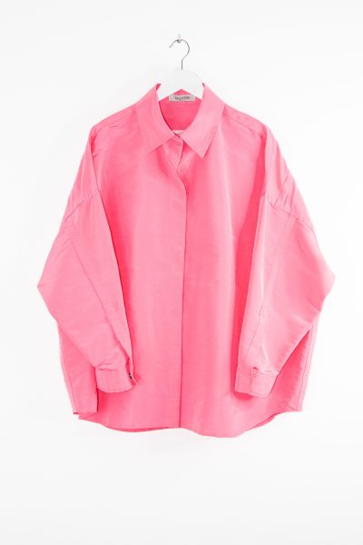 Valentino Oversized Bluse aus Seide in Pink