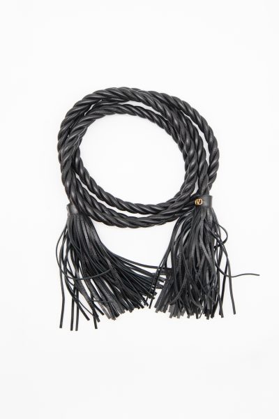 Valentino Flechtgürtel in Schwarz und Gold