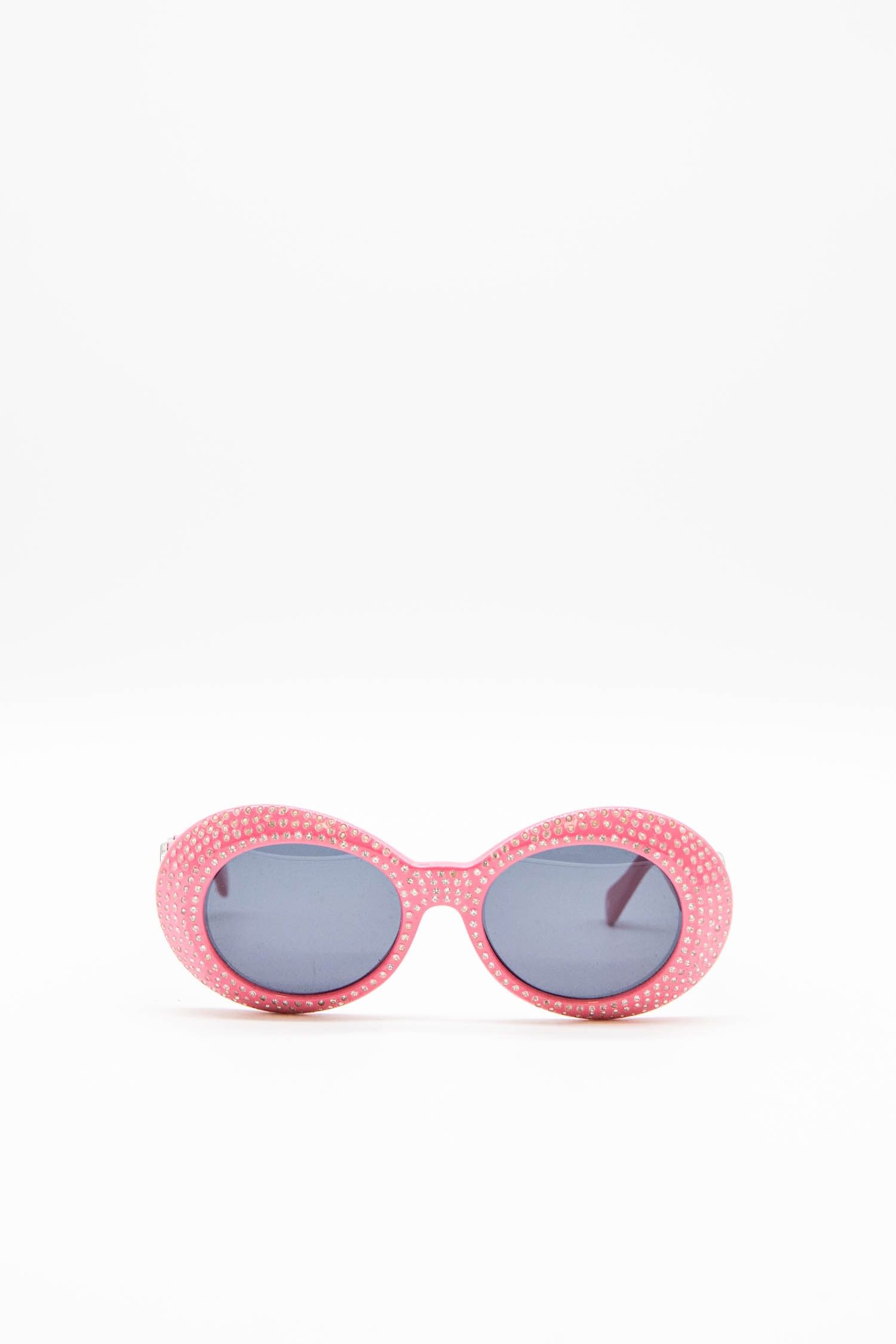 Thumbnail of http://Versace%20ovale%20Sonnenbrille%20mit%20Strass%20in%20Pink