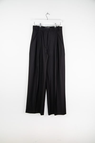 Victoria Beckham weite Stoffhose mit Abnähern in Schwarz