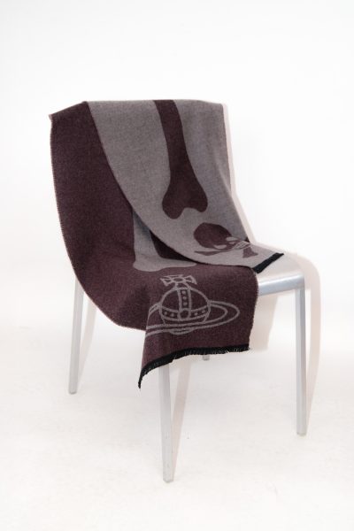 Vivienne Westwood Schal mit Schriftzug und Totenkopf