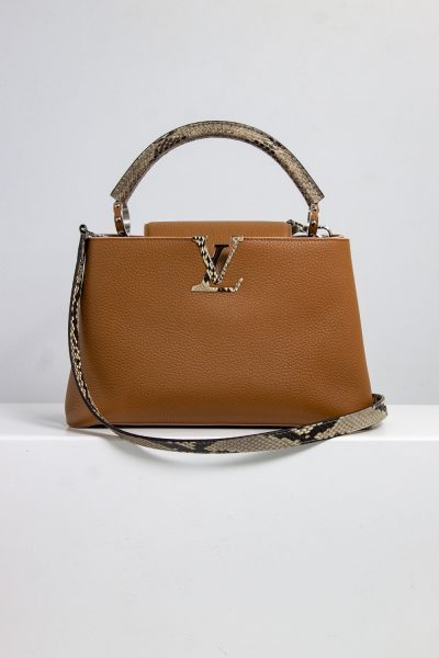Louis Vuitton "Capucines MM" Handtasche mit Pythonleder