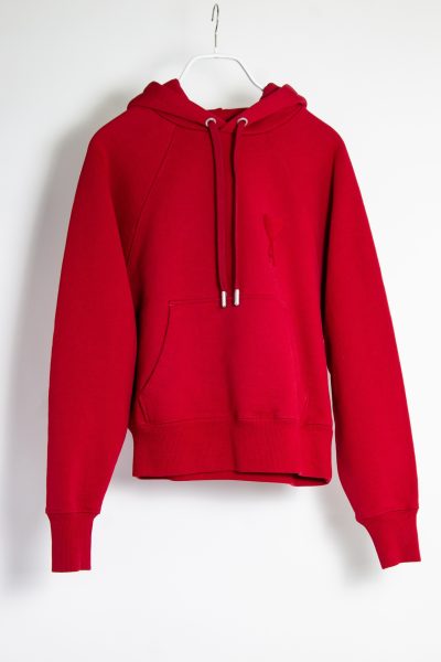 Ami roter Oversized-Hoodie mit Logo-Stickerei