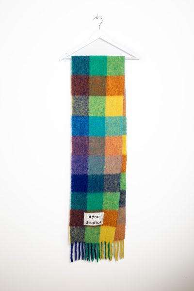 Acne Studios karierter Schal mit Fransen in Bunt