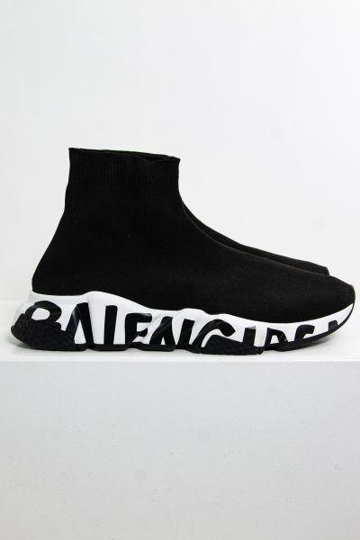 Balenciaga "Speed" Sneaker mit Logoschriftzug in schwarz