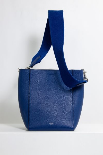 Celine "Sangle" Bucket Bag in blau