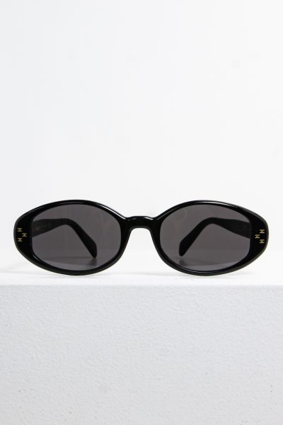 Celine ovale Sonnenbrille in schwarz