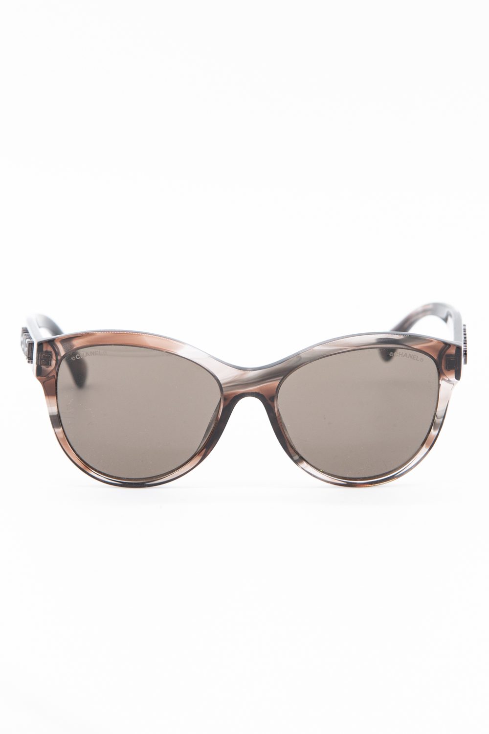 Chanel Sonnenbrille "Pantos" in Braun und Silber