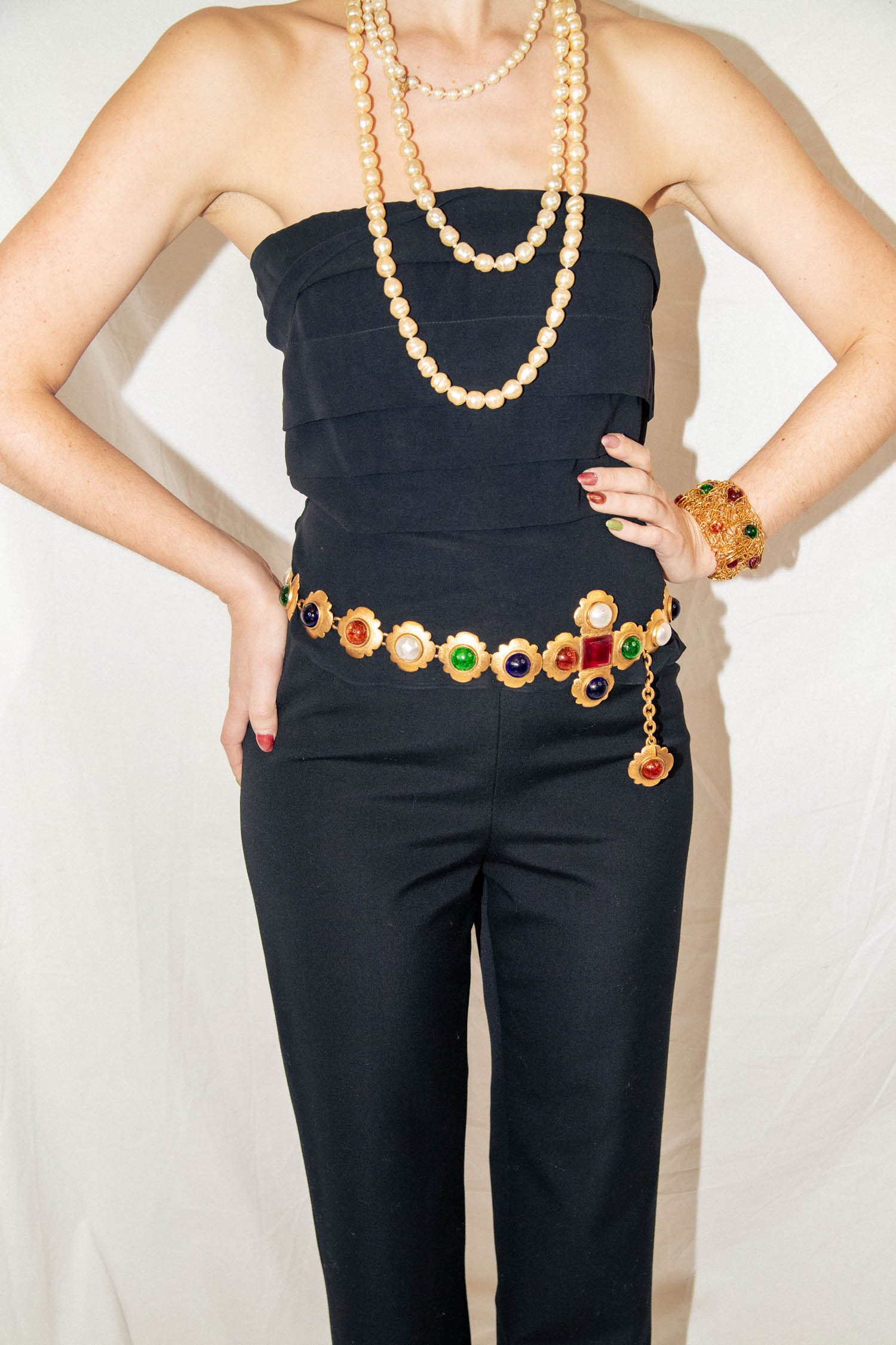 Vintage Chanel Gürtel mit Kreuzanhänger