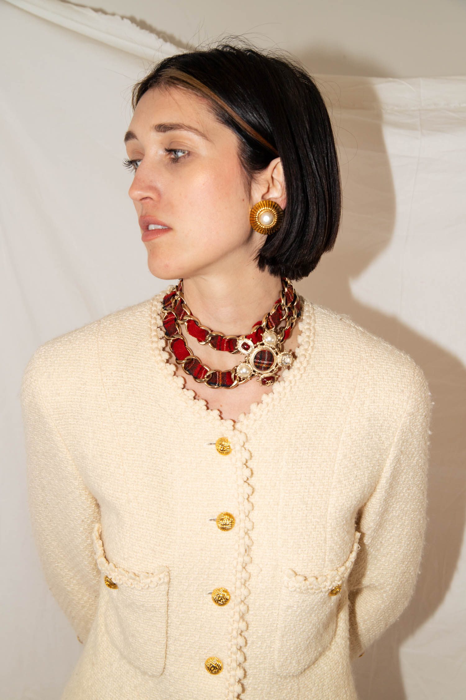 Chanel "Tartan" Choker in Rot