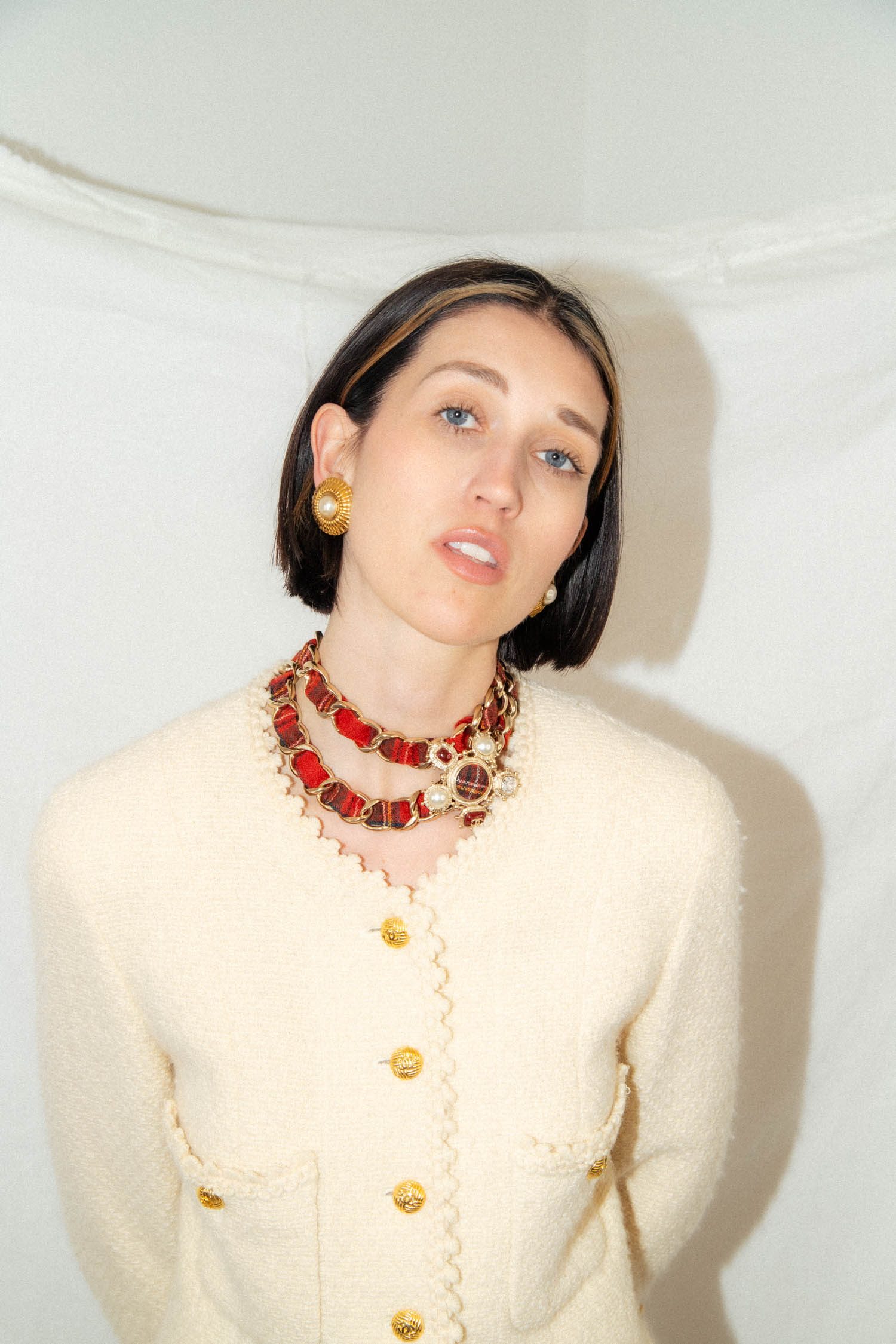 Chanel "Tartan" Choker in Rot
