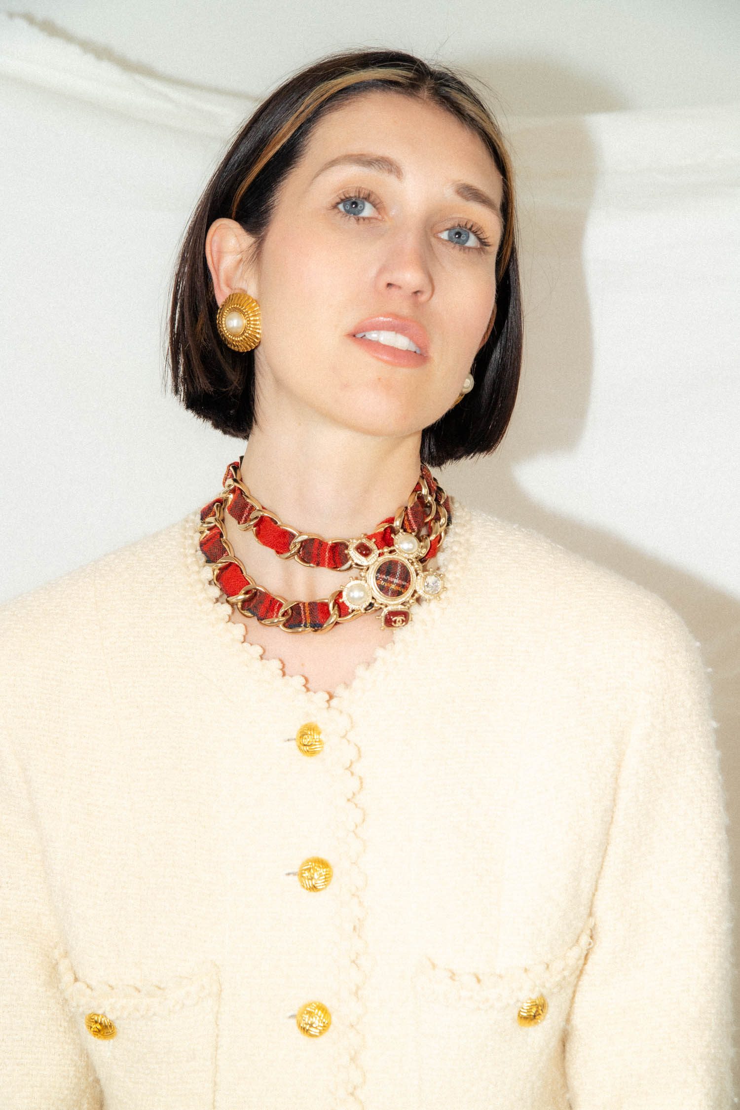 Chanel "Tartan" Choker in Rot