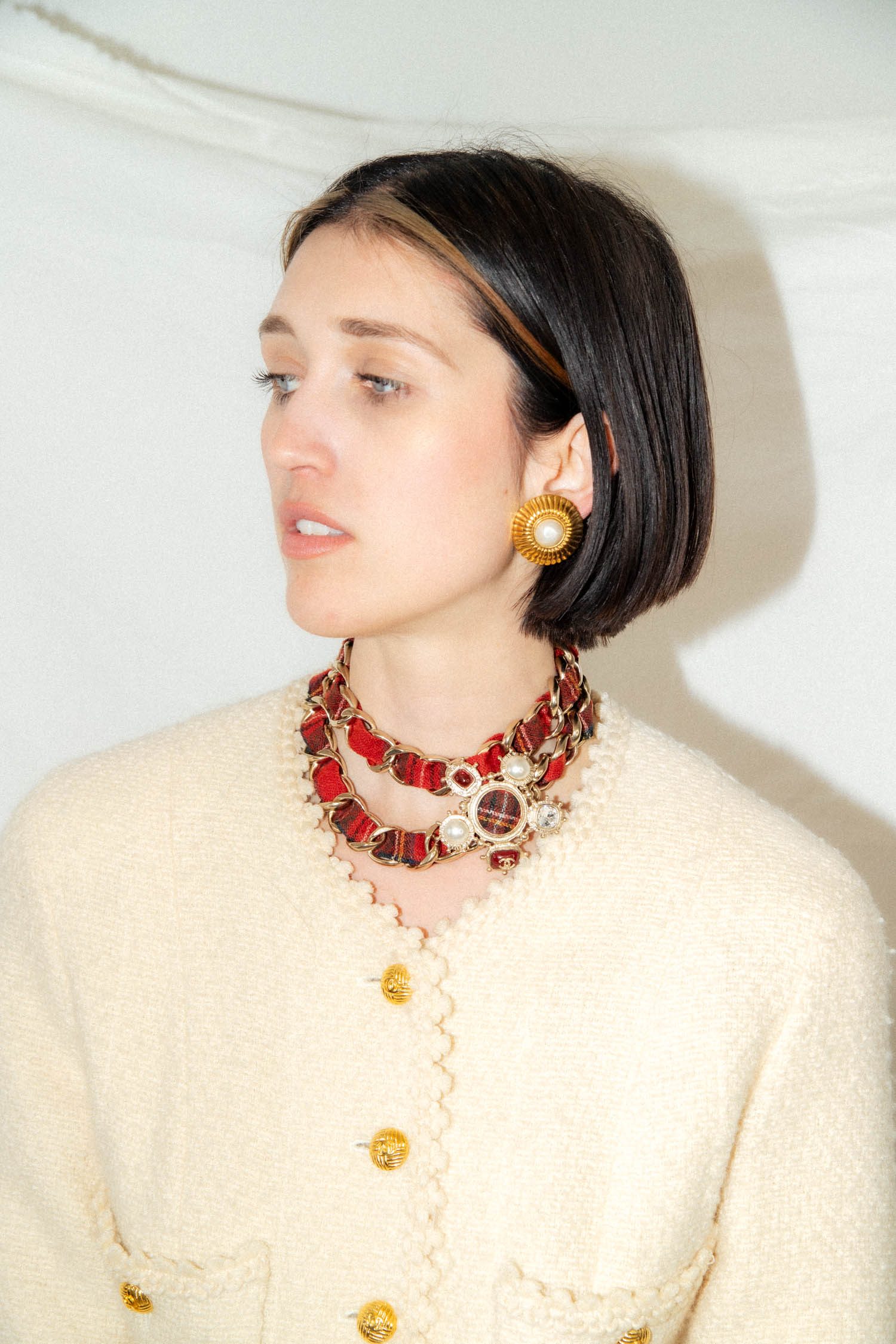 Chanel "Tartan" Choker in Rot