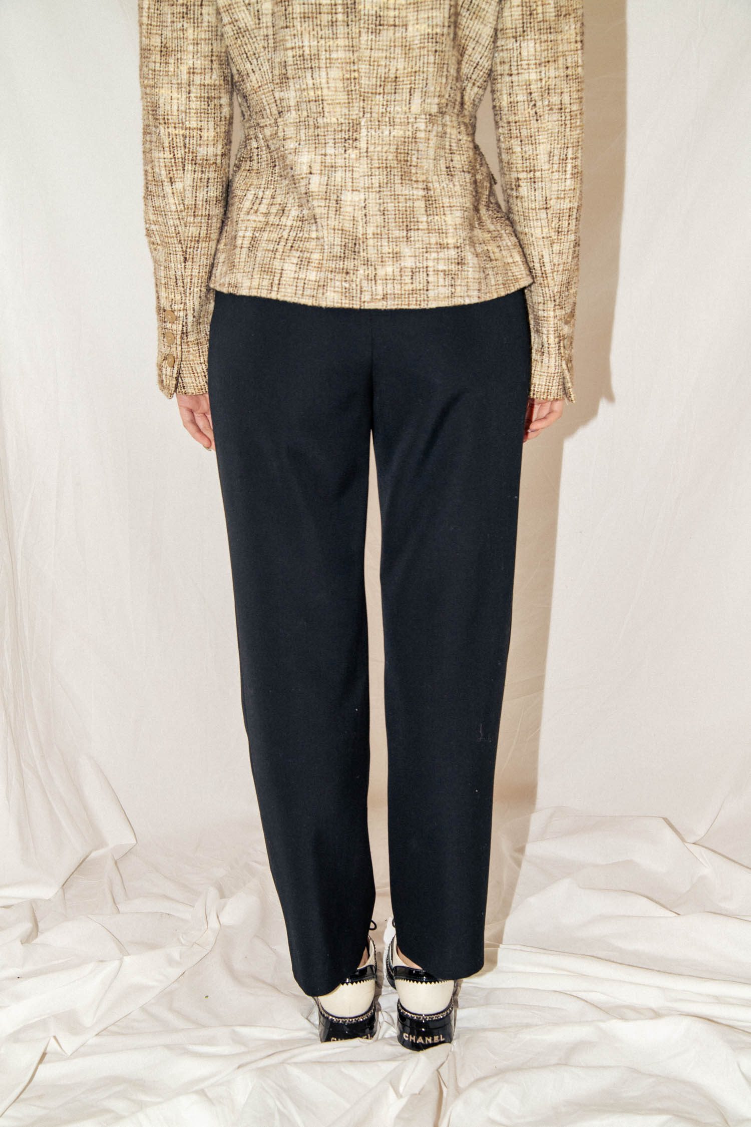 Vintage Chanel Stoffhose in Schwarz