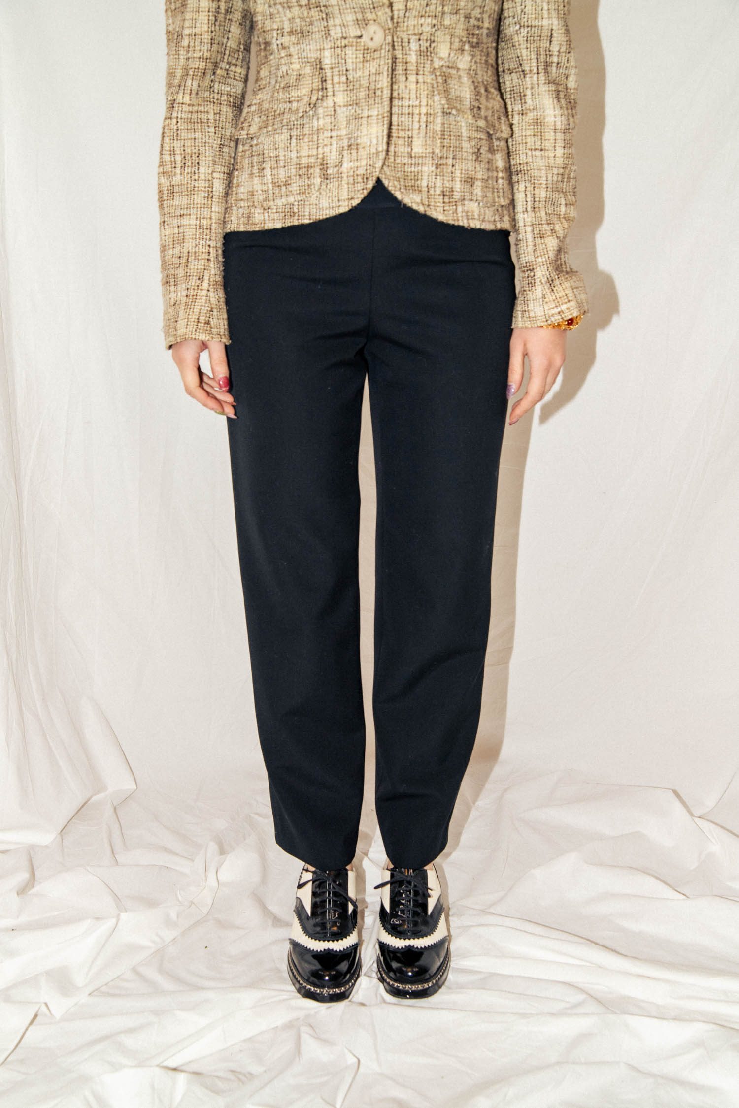 Vintage Chanel Stoffhose in Schwarz