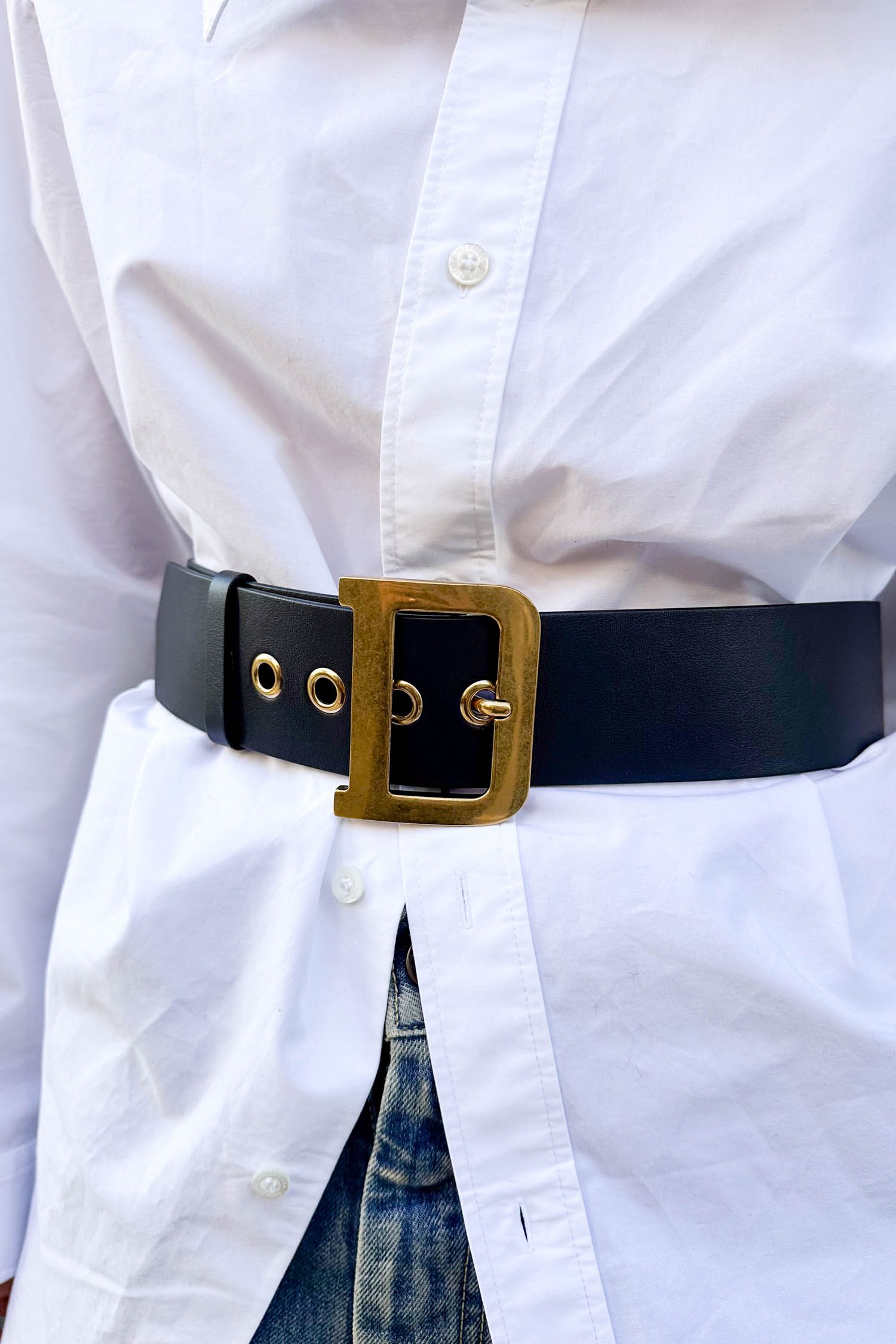 Christian Dior breiter Gürtel in Schwarz