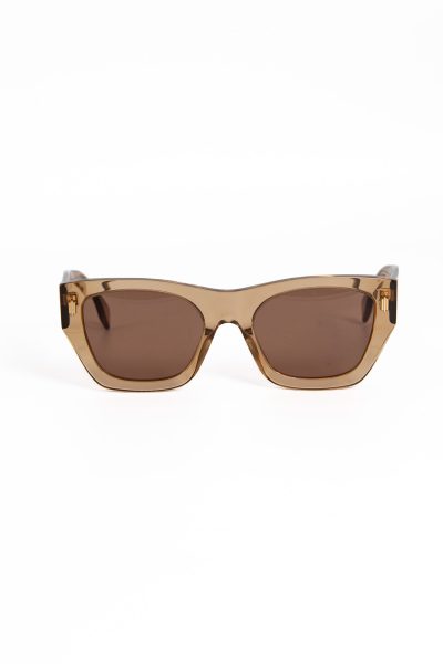 Fendi Sonnenbrille mit goldenen Akzenten in Hellbraun
