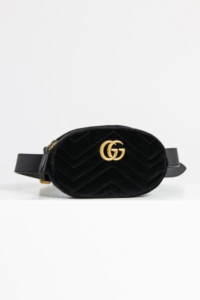 Gucci "Marmont Beltbag" in schwarzem Samt