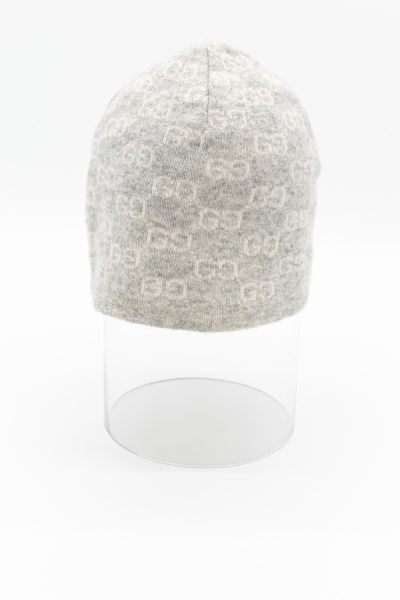 Gucci Mütze mit "GG"-Muster aus Kaschmir