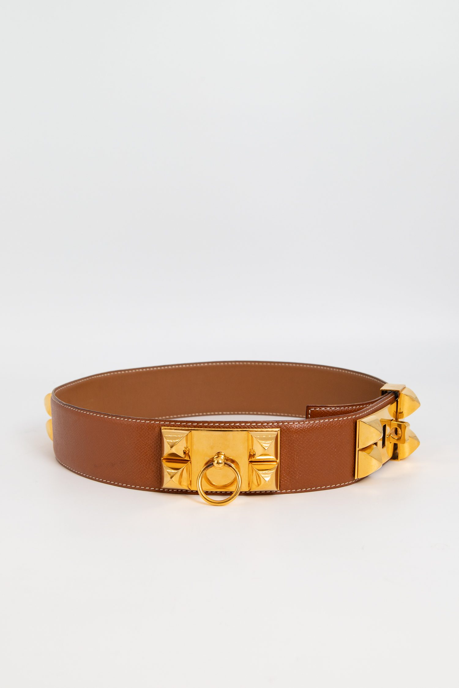 Hermès "Collier de Chien 50" Gürtel in Braun und Gold