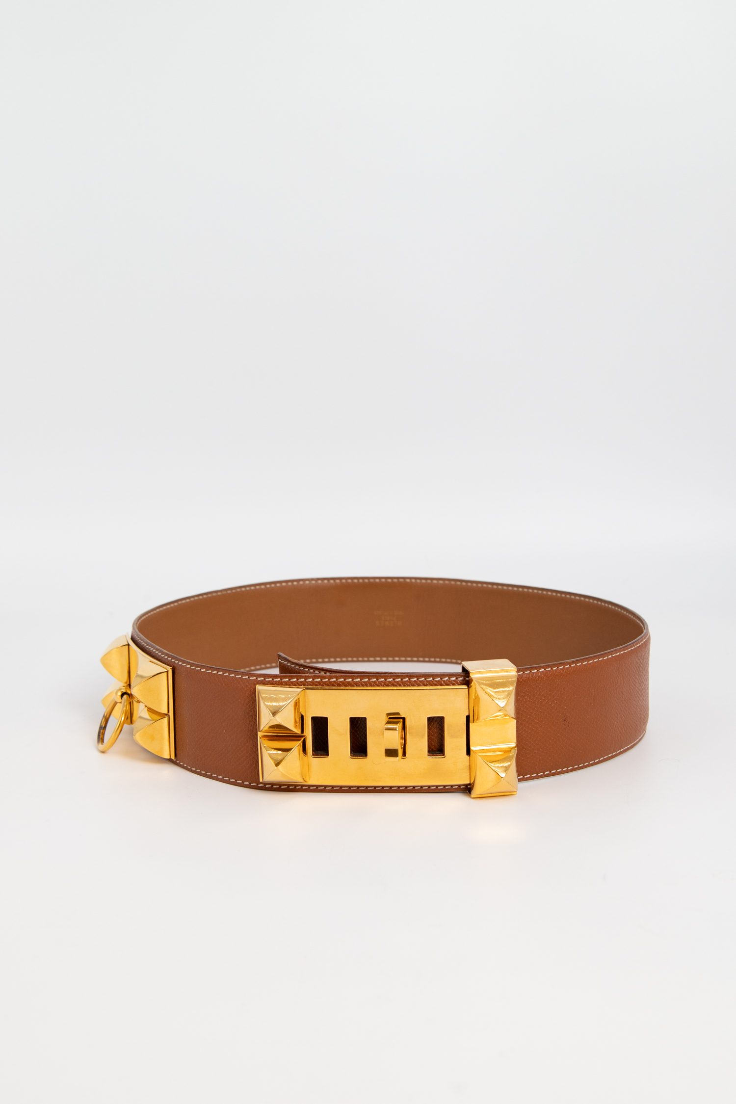 Hermès "Collier de Chien 50" Gürtel in Braun und Gold