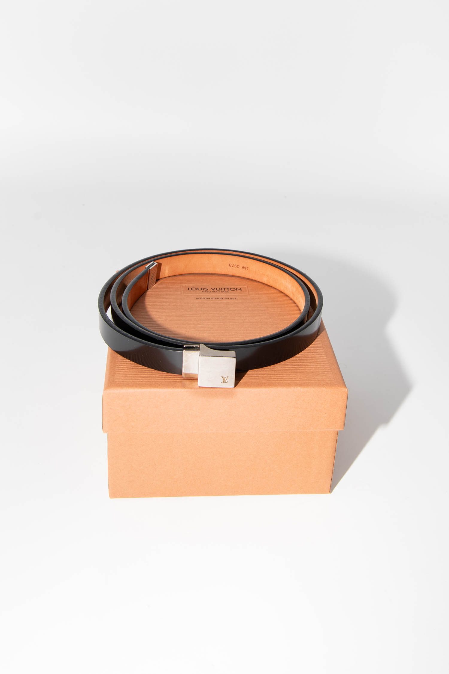 Louis Vuitton schmaler Gürtel in Schwarz