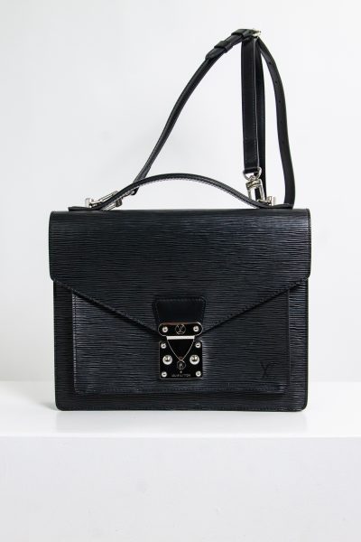 Louis Vuitton "Monceau 28" Epi Leder in schwarz