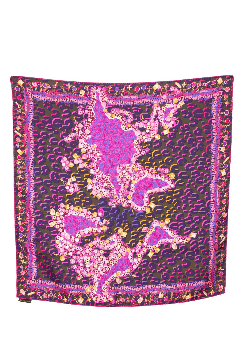 Louis Vuitton Seidentuch mit Leopardenmuster in Pink