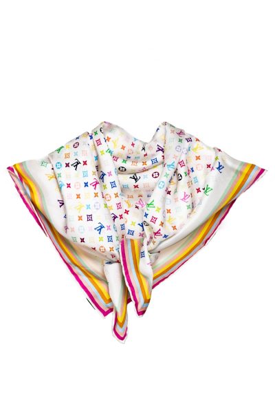 Louis Vuitton x Takashi Murakami Seidentuch mit Monogramm