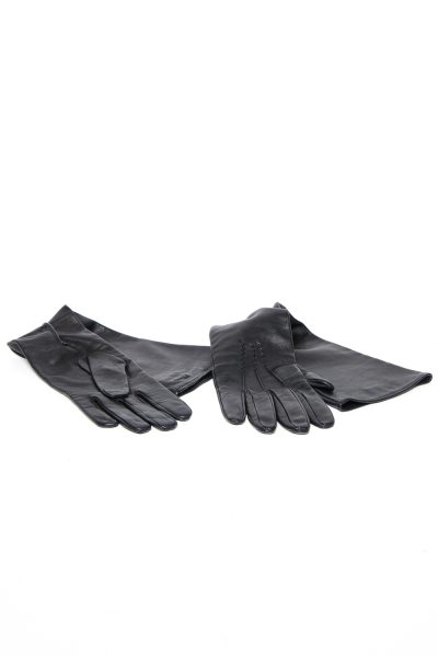 Prada lange Leder-Handschuhe in Schwarz