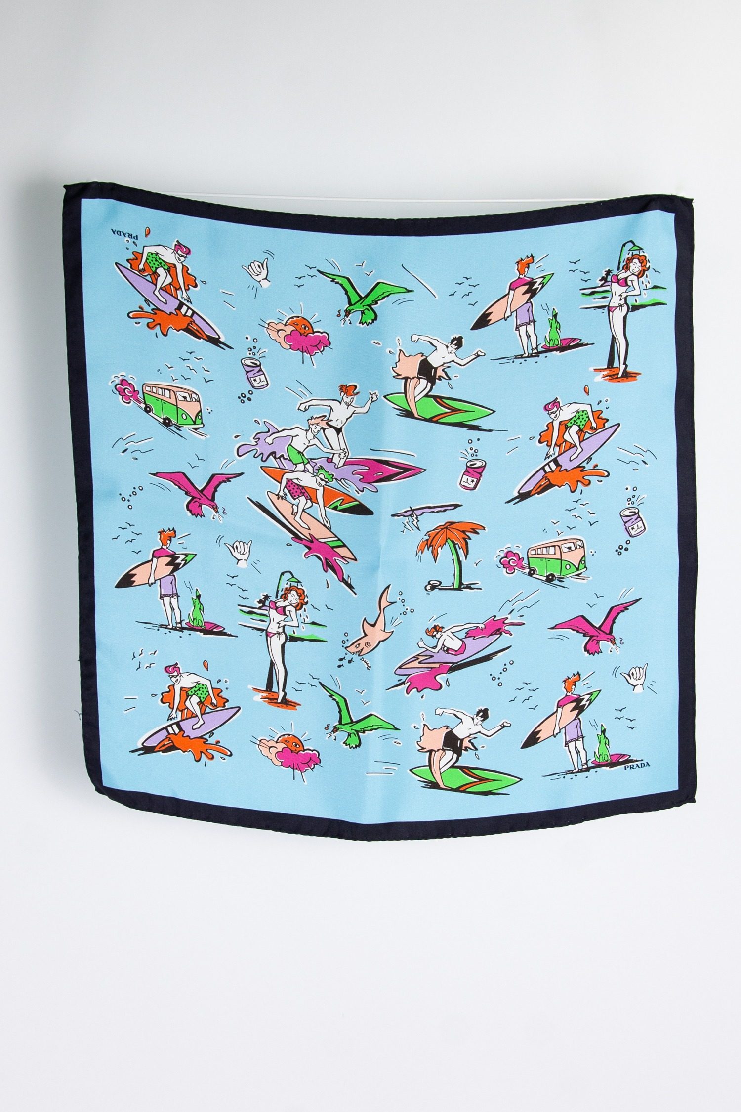 Thumbnail of http://Prada%20Seidentuch%20mit%20Print%20in%20Blau