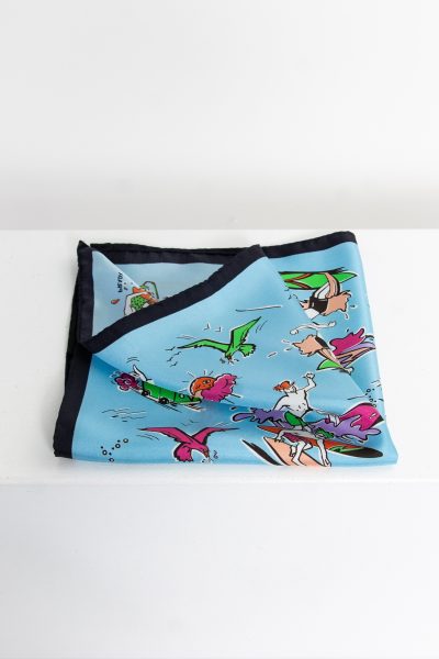 Prada Seidentuch mit Print in Blau