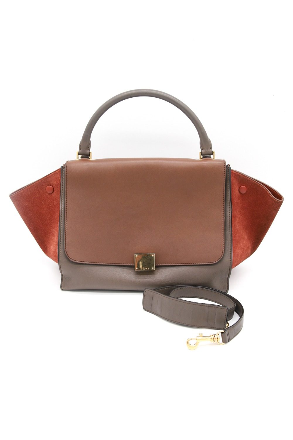 Thumbnail of http://Celine%20Trapeze%20Tasche%20in%20Braun%20und%20Grau