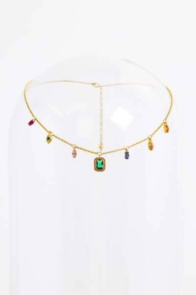 Thomas Sabo Kette mit bunten Anhängern in Gold
