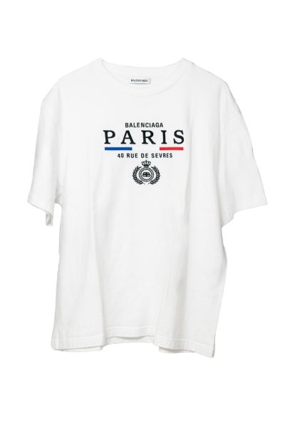Balenciaga "Paris Flag" T-Shirt in Weiß