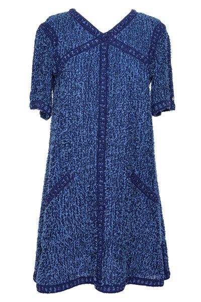 Chanel Bouclé Kleid in Blau