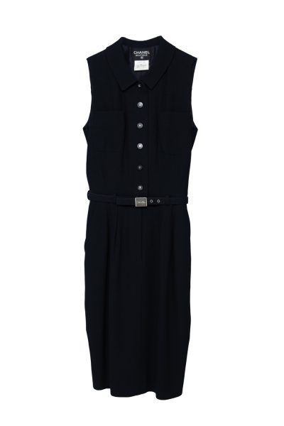 Chanel Vintage Midi-Kleid in Schwarz
