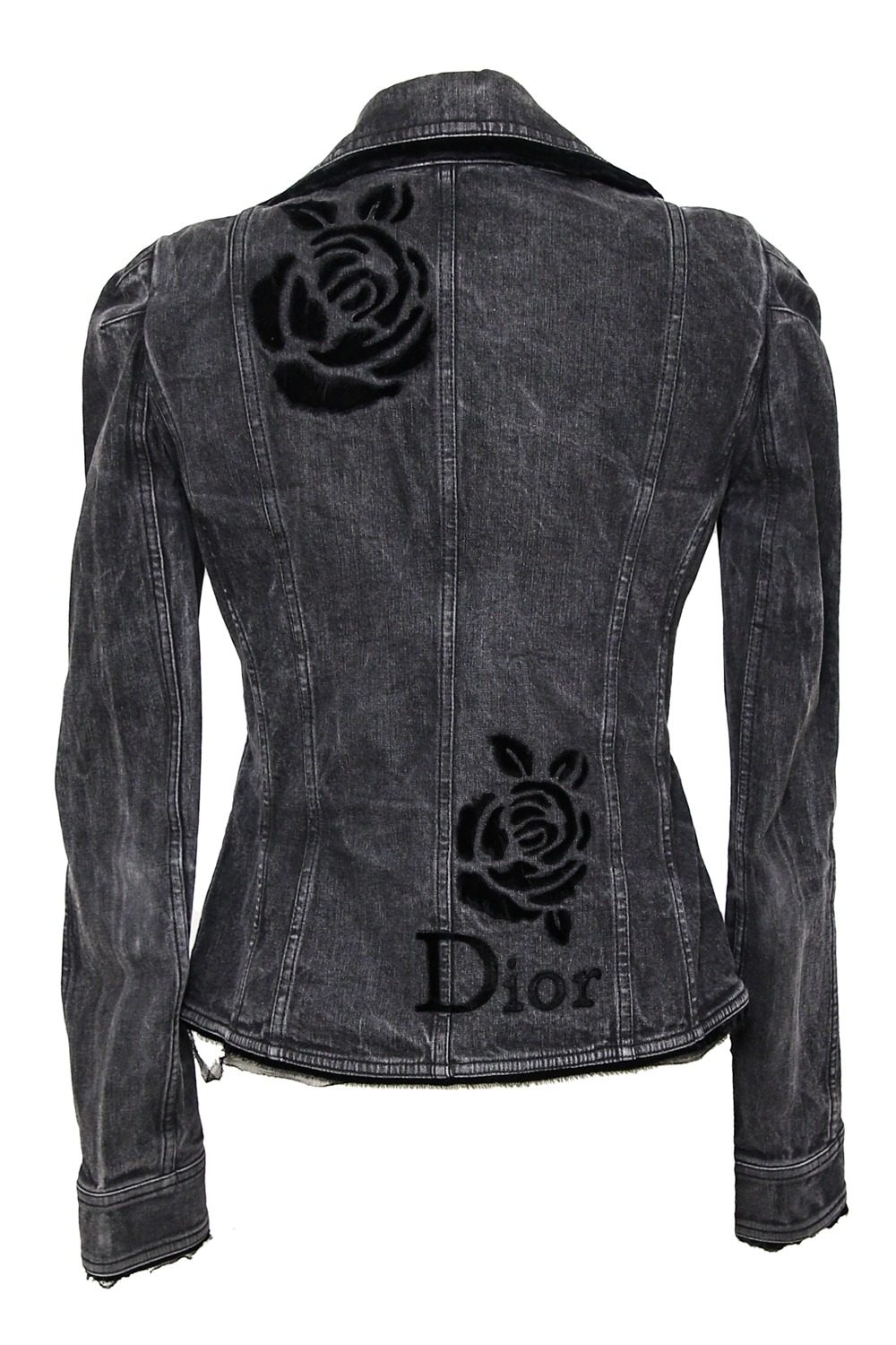 Thumbnail of http://Dior%20Vintage%20Hosenanzug%20aus%20Jeans%20mit%20Rosen-Motiv