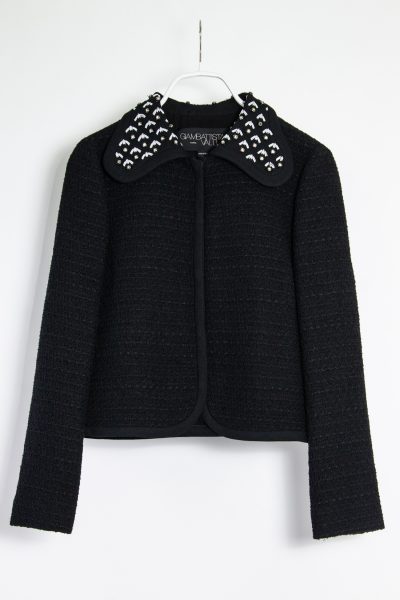 Giambattista Valli Jacke mit Perlenkragen in schwarz