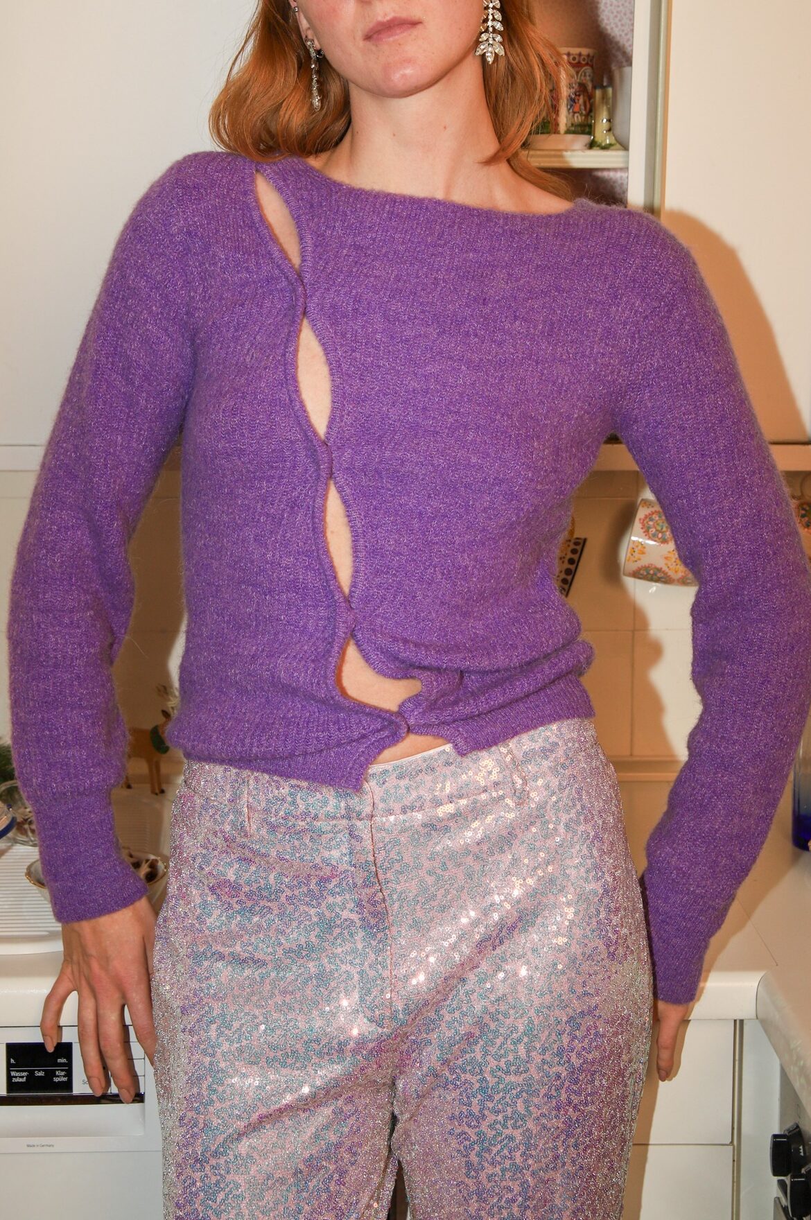 Jacquemus "Le Maille Pau Cardigan" in Violett