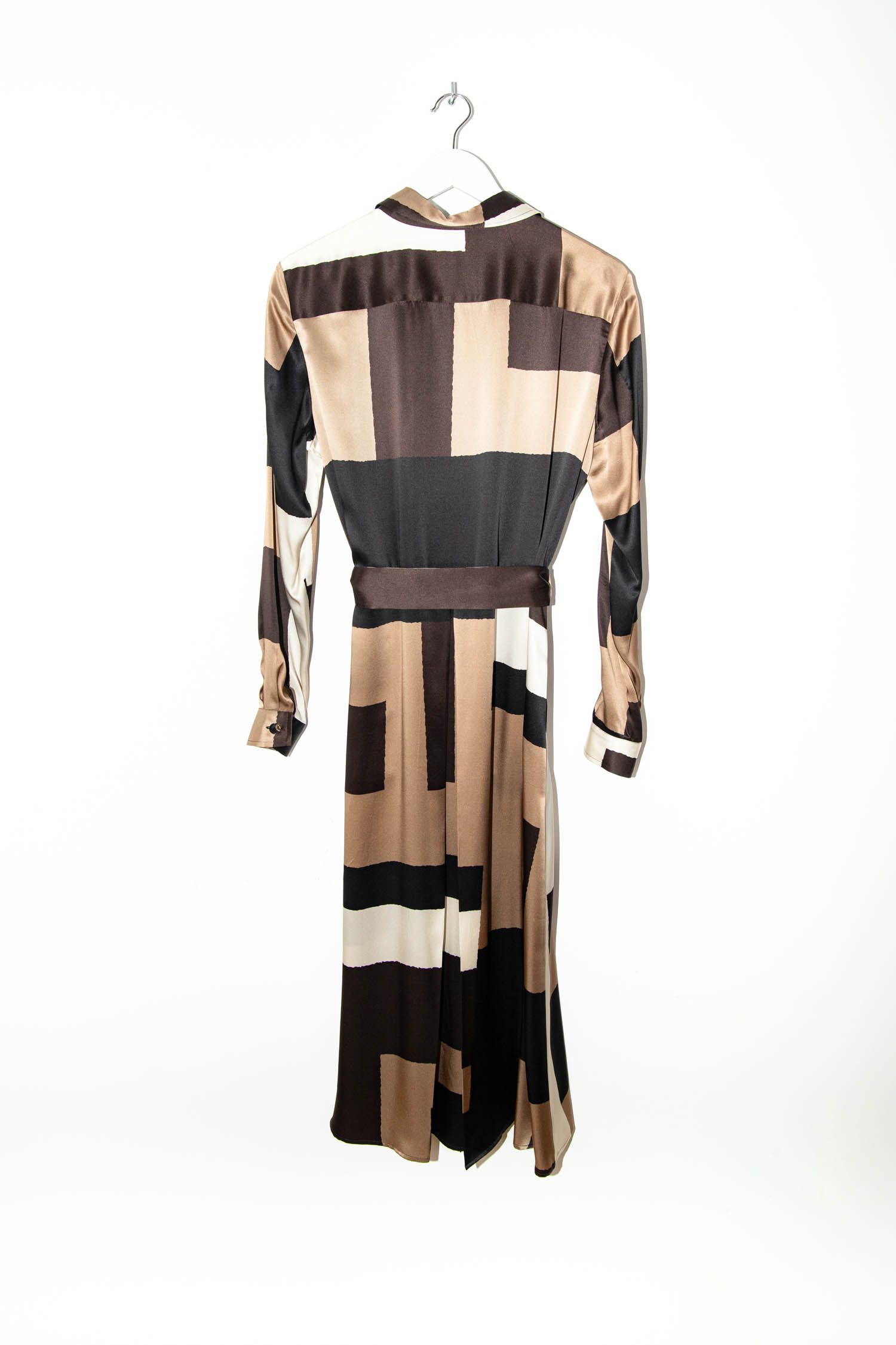 Kiton Maxikleid mit Gürtel in Brauntönen